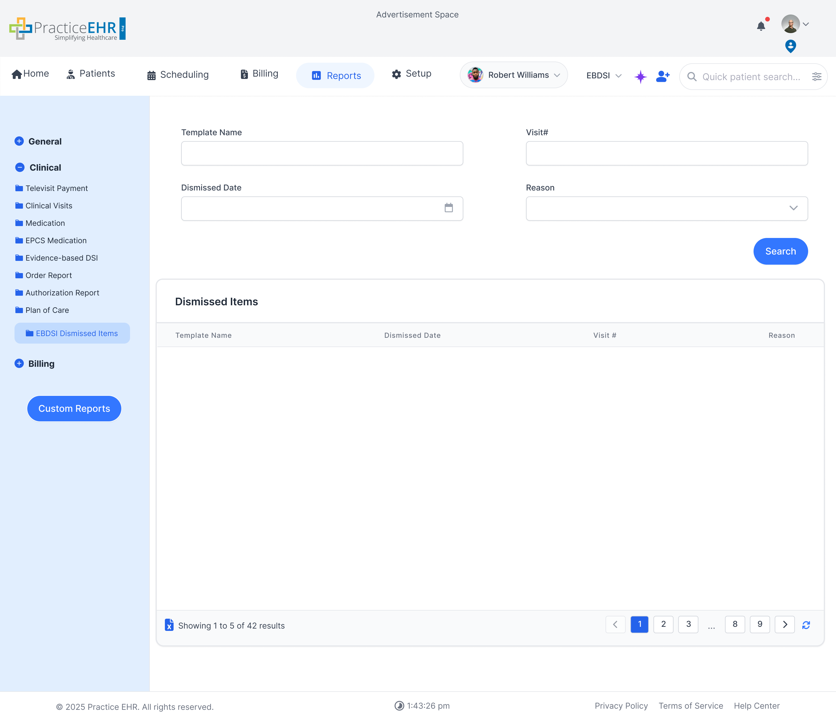 EBDSI Dismissed Items
